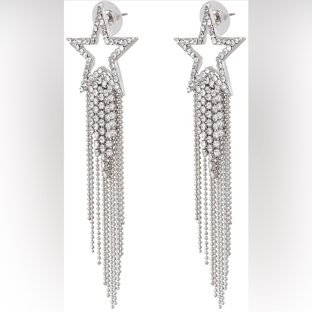 Women’s Rhinestone Tassel Earrings